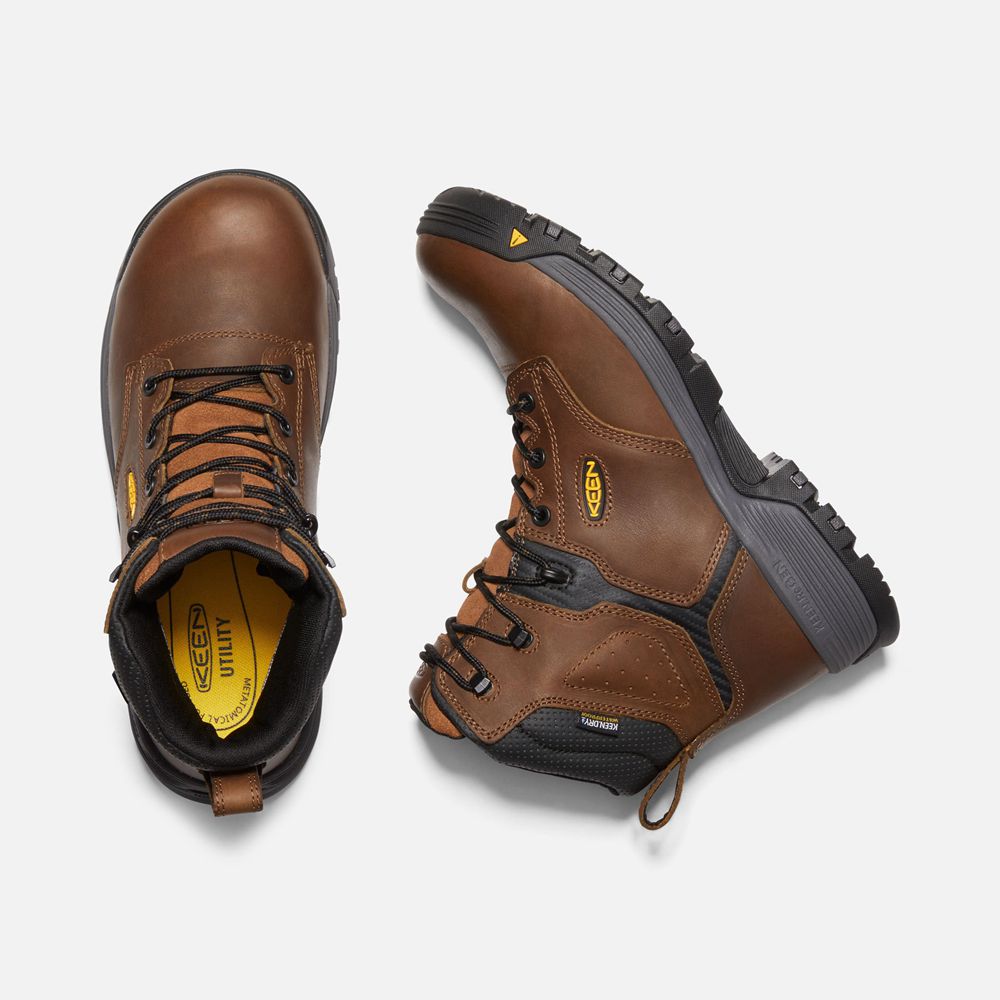 Keen Laarzen Heren Bruin - Chicago 6\" Waterproof (Carbon-Fiber Toe) - 62170-QGNW